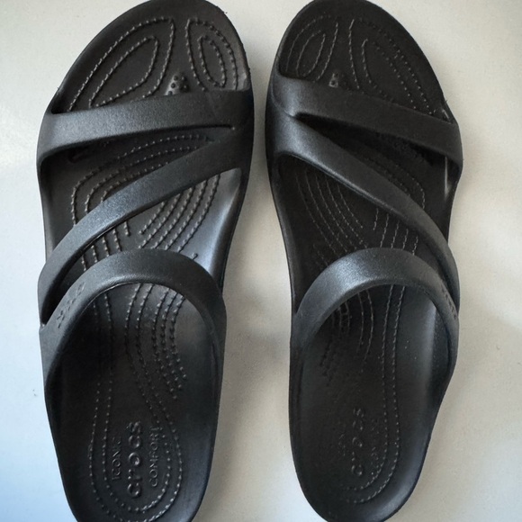 CROCS Iconic Comfort Black Sandals 11 Wide - Picture 3 of 6